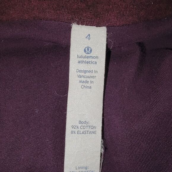 Lululemon Thats A Wrap Cardigan Jacket Bordeaux Purple Womens Sz 4 Activewear - Picture 6 of 6